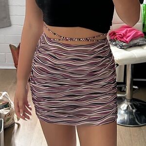 Purple striped mini Skirt from princess polly